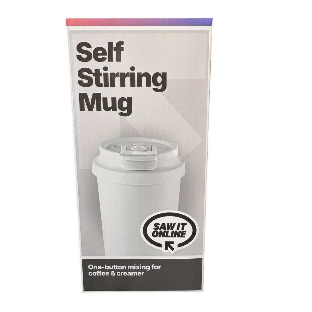 Self Stirring Mug‎ Automatic Coffee Mixing Cup Travel Lid New In Box